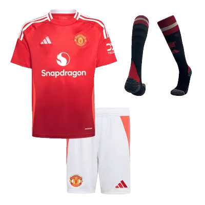 Youth Manchester United Jersey Whole Kit Home - ijersey