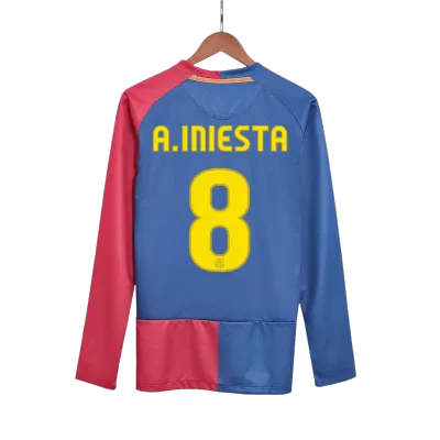 A.INIESTA #8 Barcelona Jersey 2008/09 Home Retro - Long Sleeve - ijersey