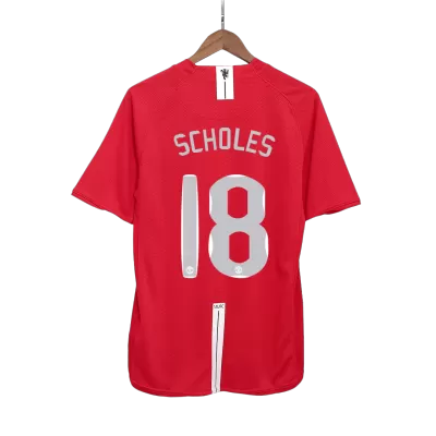 SCHOLES #18 Manchester United Jersey 2007/08 Home Retro - ijersey