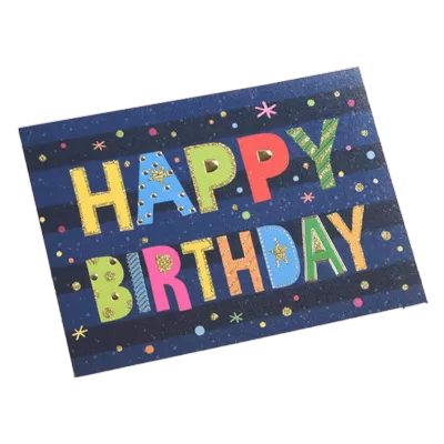 Custom Colored Letters Birthday Card Navy - ijersey
