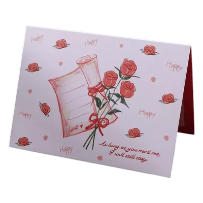 Custom Rose Reel Valentine's Day Card Red - ijersey