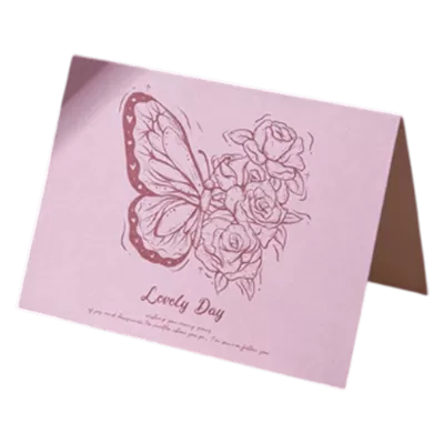 Custom Butterfly Lovely Day Anniversary Card Pink - ijersey