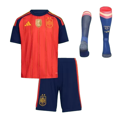 Youth Spain Jersey Whole Kit 2026 Home Champion Edition World Cup - ijersey